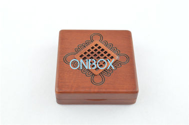 Matt Printed Wooden Jewelry Box for Women Bangle , Solid Wood Coin Collection Boxes With Custom Carving Pattern