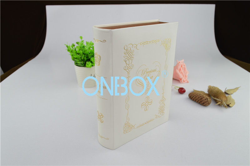 Book Shape Baby Tooth Luxury Packaging Boxes / Storge Box Leather For Children