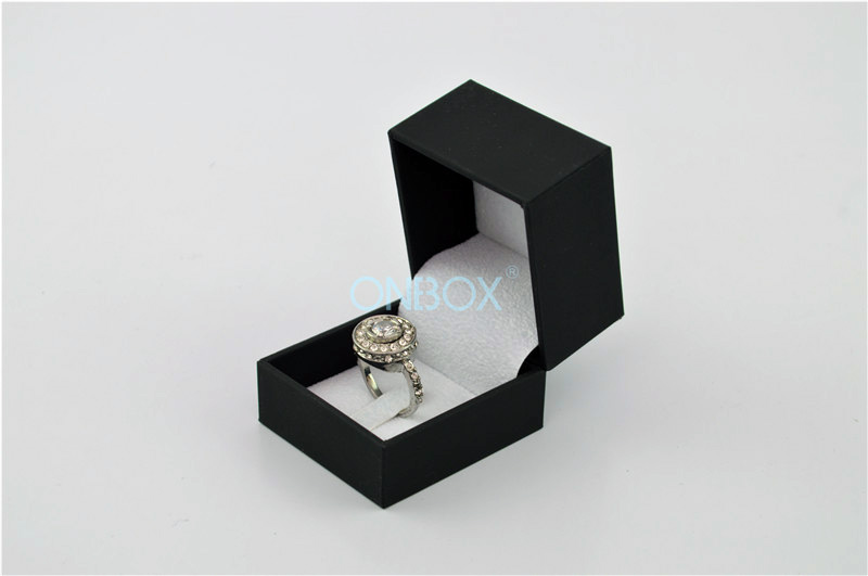 Simple Luxury Jewellery Packaging Boxes Black Matt Touch Paper External