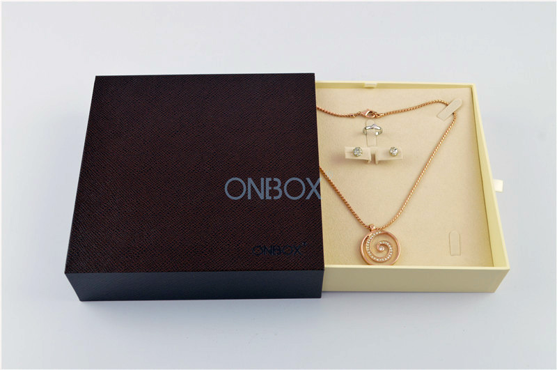 Drawer Design Luxury Jewellery Packaging Boxes With Leatherette Paper , Kendra Scott Box