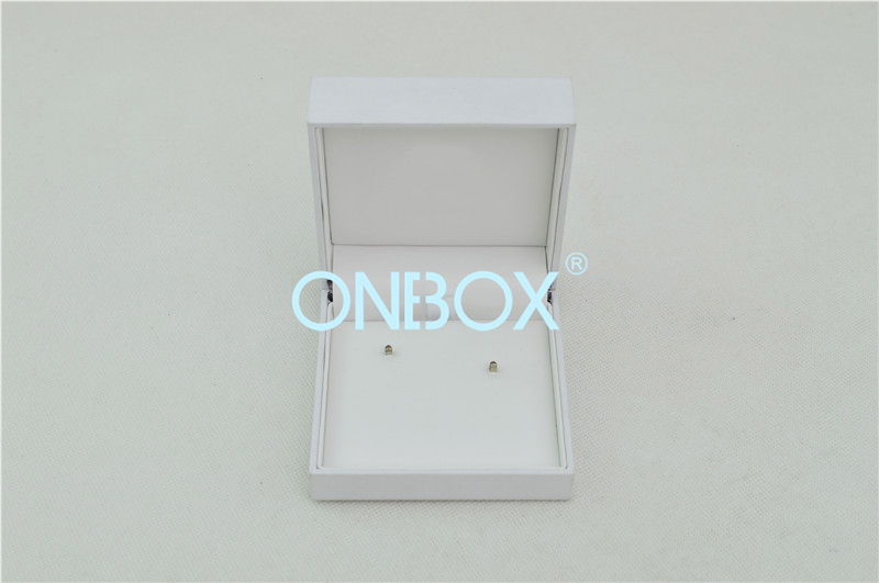 Plastic Core Luxury Jewelry Packaging Boxes With White PU Leather Top Design