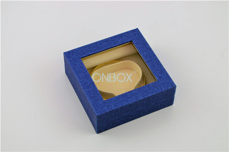 Customized Blue Tiffany Glass Jewelry Box For Women Bangle SGS EN71-3