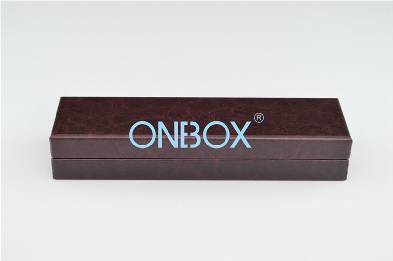 Bracelet / Hand Chain Oblong Leather Jewelry Boxes With 2 LED Lights Customized Logo