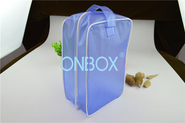 Carrying Blue Color PVC Gift Bag PVC Handbag  With Zipper Closure / Handle