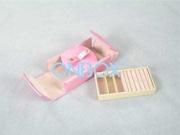 Pink Lovely Leather Jewelry Packaging Boxes with Removable Tray