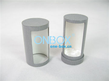 Cardboard Cylinder Luxury Perfume Box Rotary Open With Window EN71-3