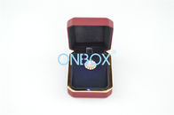 Decorative Lady Pandent Metal Leather Jewelry Boxes With Gold Borders