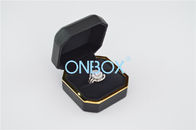 Luxury Leather Jewelry Boxes For Single Finger Ring With LED , Light Box Display Box