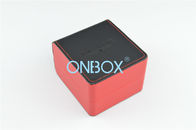 Black / Red Leather Single Watch Presentation Box With Luxury Removable Pillow