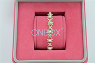 Lovely Pink Velvet Jewellery Packaging Boxes For Girls Bracelet / Watch