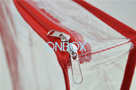 Transparent Square PVC Packaging Bags Zippered For Stationery / Books / Toys / Gifts