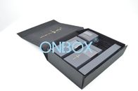 Black Paper Printed Gift Boxes Foldable With Inner Boxes Inside