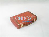 Handicraft Luxury Cosmetic Box /  Multi Color Leather Makeup Case With Mirror