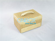 Beige Handmade Luxury Cosmetic Box With Tray / Cosmetic Gift Packaging