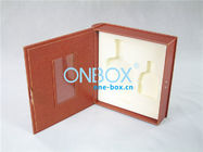Leather Wine Packaging Boxes Personalized Book Shape  , Wine Bottle Gift Box