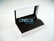 White Cardboard Ladies Watch Box with C ring insert , Paper Gift Box