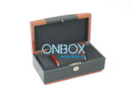Black Painting Luxury Wooden Watch Boxes Packaging With Long Pillow