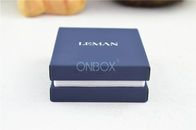 Metal Hinge Pandora Jewelry Box In Blue Leather Personalized Removable Insert