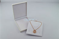 Big Necklace PU Leather Jewelry Boxes In White  ,  Gift Packaging Boxes