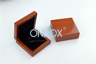 High Gloss Wooden Coin Display Box In Brown Color Black Flocking EVA Insert /  Painted Gift Box
