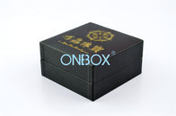 Portable Luxury Packaging Boxes In Black PU Seperated Insert Pad For Necklace