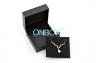Portable Luxury Packaging Boxes In Black PU Seperated Insert Pad For Necklace