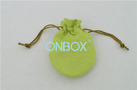 Small Green Velvet Drawstring Jewelry Pouch / Drawstring Gift Bags