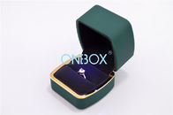Dark Green Ring Box With Rubber Touch Finish , LED Highlight Box For Jewelry Stores