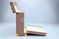 Gold Metal Lock PU Luxury Jewelry Case Pink Customized Insert For Travel