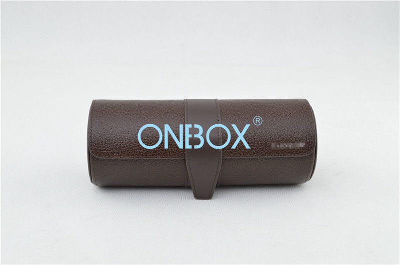 Single Leather Watch Boxes Travel Watch Case With Soft Pillow dia.80x200mm