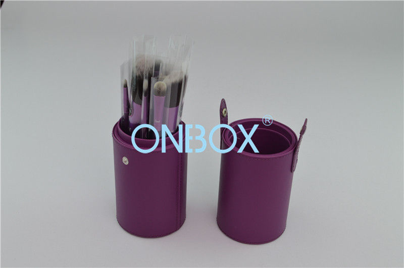 Retail Purple PU Cosmetic Packaging Boxes Snap Buckle Closure Non Toxic Materials