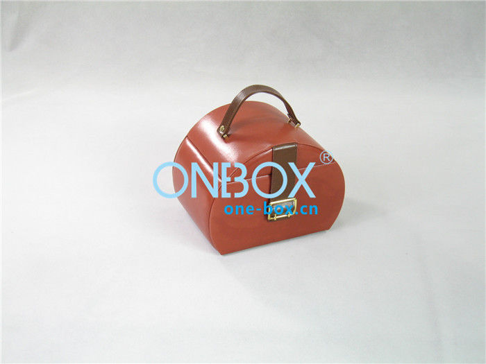 Luxury Leather Jewelry Boxes / Mirror Travel Makeup Bag Packaging
