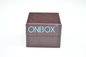 LED Light Personalised Luxury Leather Jewelry Boxes Dark Brown Environment Friendly