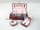 Brown PU Leather Jewellery Box , Girls Cosmetic Makeup Case